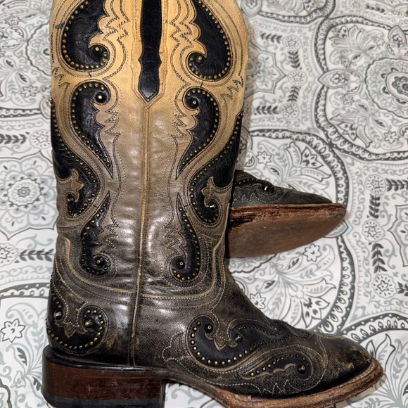 Lucchese Ombré Pearl Goat Square Toe Cowboy Boots - Picture 14 of 16